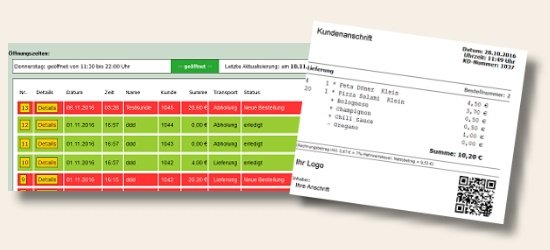 Sie haben alles im Blick!
Der Bestelleingang wird automatisch auf Ihrem Bildschirm signalisiert. Webshop - Bestelleingang und Ausdruck